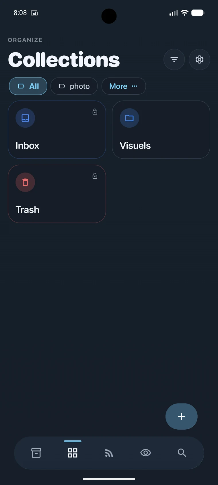 Trove Android collections screen